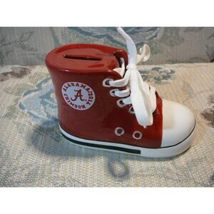 Alabama Crimson Theme Ceramic Shoe Coin Bank